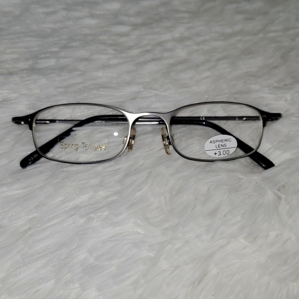 Aspheric Lens Gun Metal Colored Reading Glasses